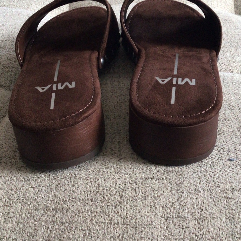 MIA Brown Xonia Vegan Suede Slide Clog Sandals – Size 8 NWOB - Picture 9 of 9
